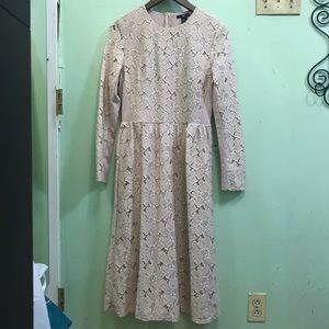 Cream lace midi dress